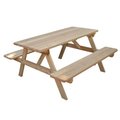 Creekvine Designs 4 ft Cedar Park Style Picnic Table with Attached Benches WF64482CVD